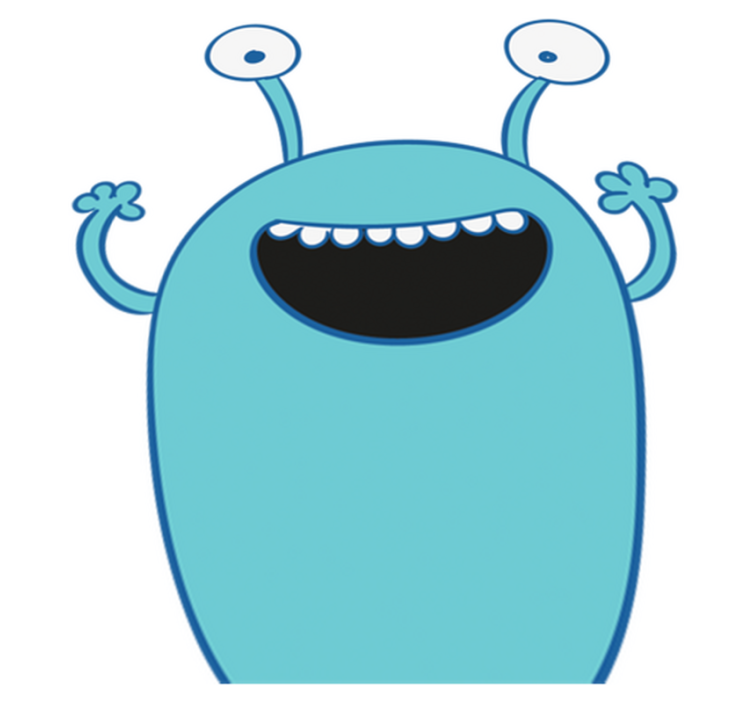 Vinyl teppe spedbarn blå monsterklistremerke - Tenstickers