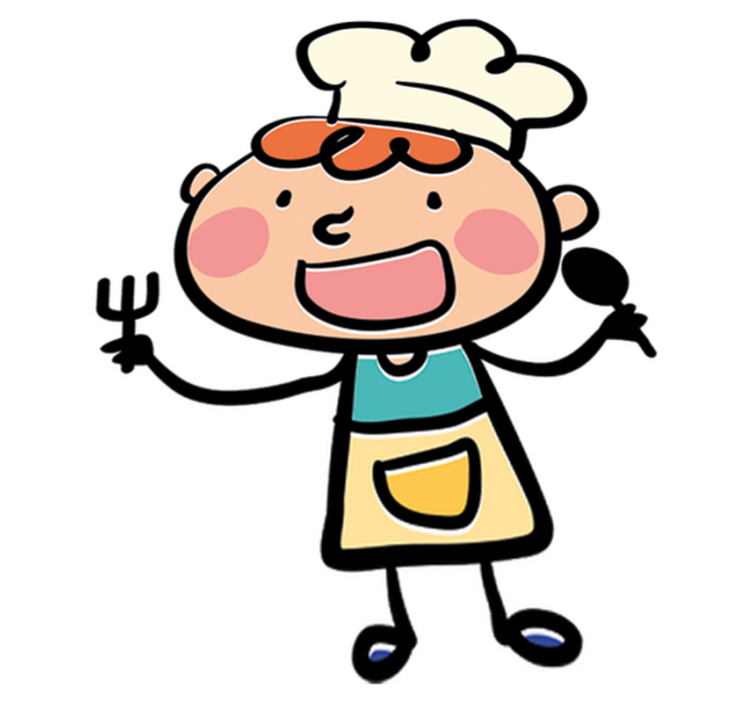 Liten kokk vinyl teppe spedbarn - Tenstickers