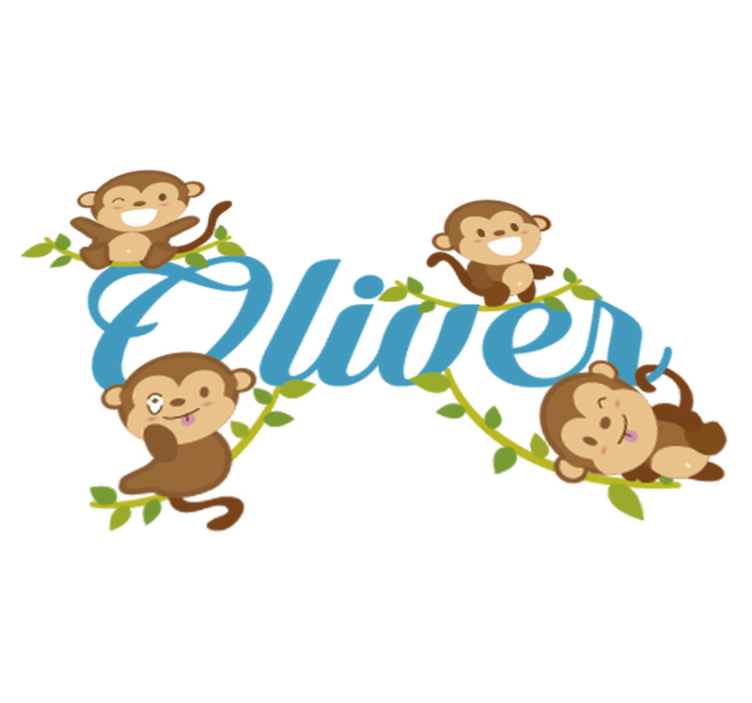 Vinyl teppe spedbarn med ape-design - Tenstickers