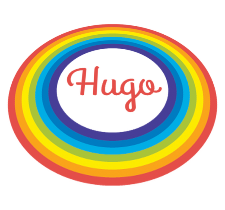 Regnbue sirkel med navn vinyl teppe spedbarn - Tenstickers