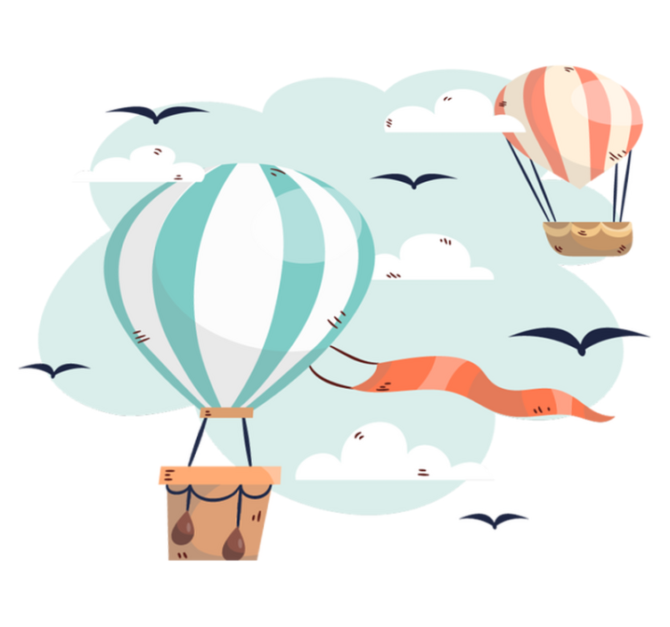 Vinyl teppe spedbarn luftballonger og skyer - Tenstickers