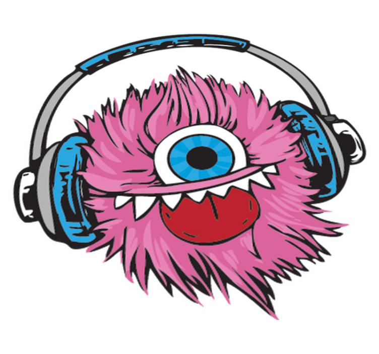 Rosa hårete monster vinyl teppe spedbarn - Tenstickers