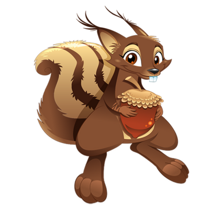 Eikekatt med eikenøtt vinyl teppe spedbarn - Tenstickers