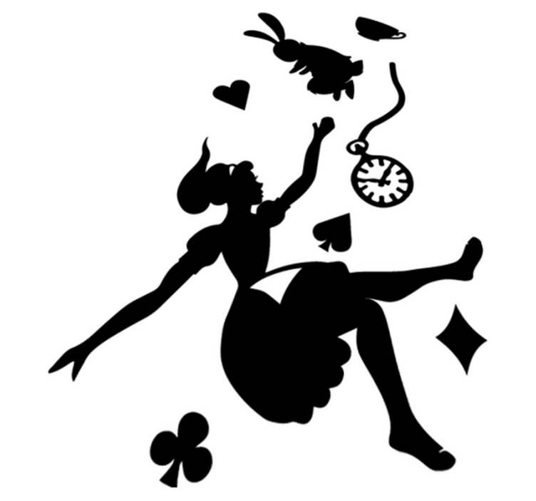 Vinyl teppe spedbarn alicia og den hvite kanin - Tenstickers