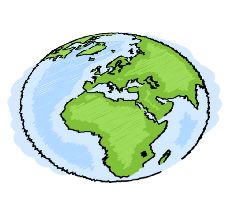 Vinyl teppe spedbarn grønn og blå verdenskart - Tenstickers