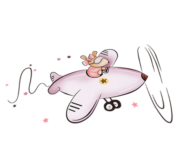 Vinyl teppe spedbarn liten mus på flyet - Tenstickers