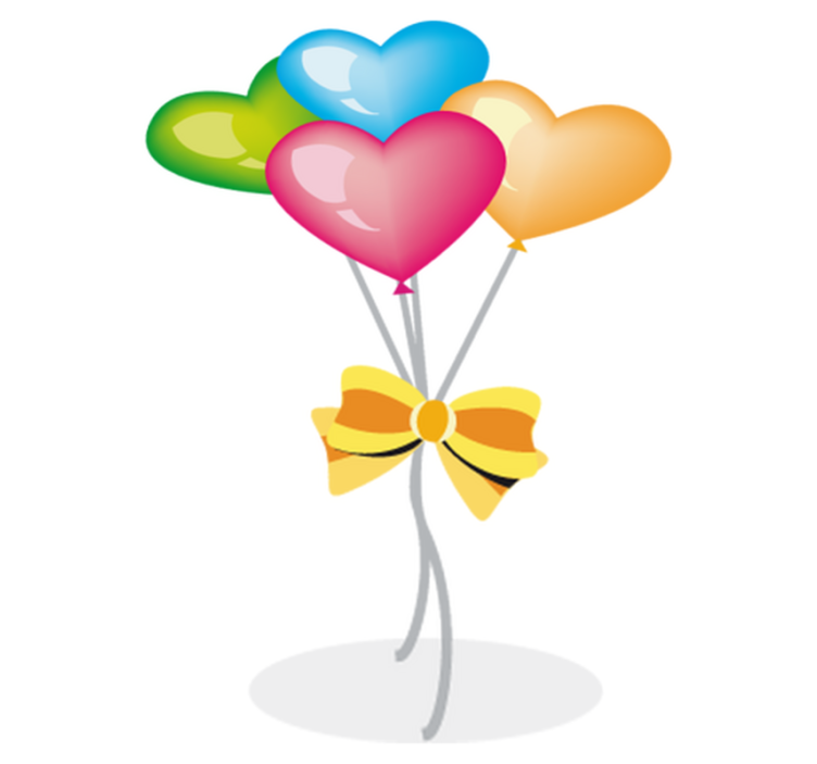 Vinyl teppe spedbarn hjerteformede luftballonger - Tenstickers