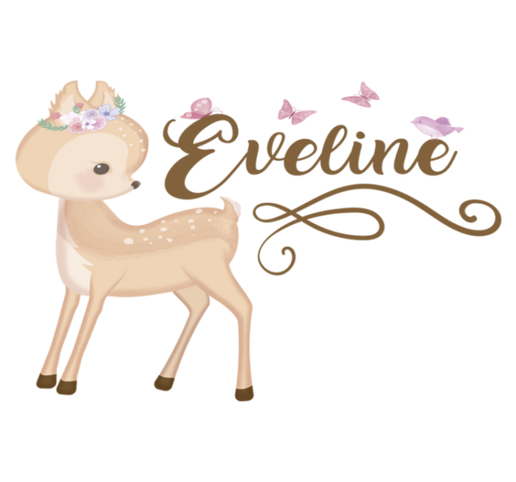 Vinyl teppe spedbarn personlig elg klistremerke - Tenstickers