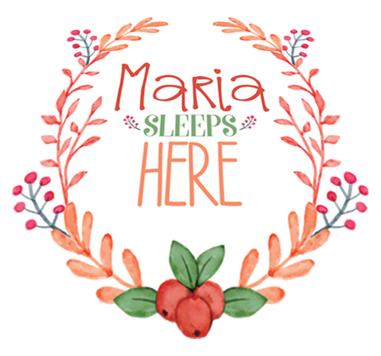 Sover her med navn vinyl teppe spedbarn - Tenstickers