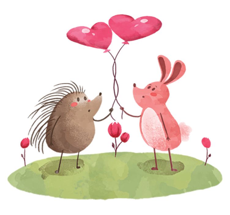 Pinnsvin og kanin vinyl teppe spedbarn - Tenstickers