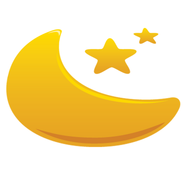 Halvmåne og stjerner vinyl teppe spedbarn - Tenstickers