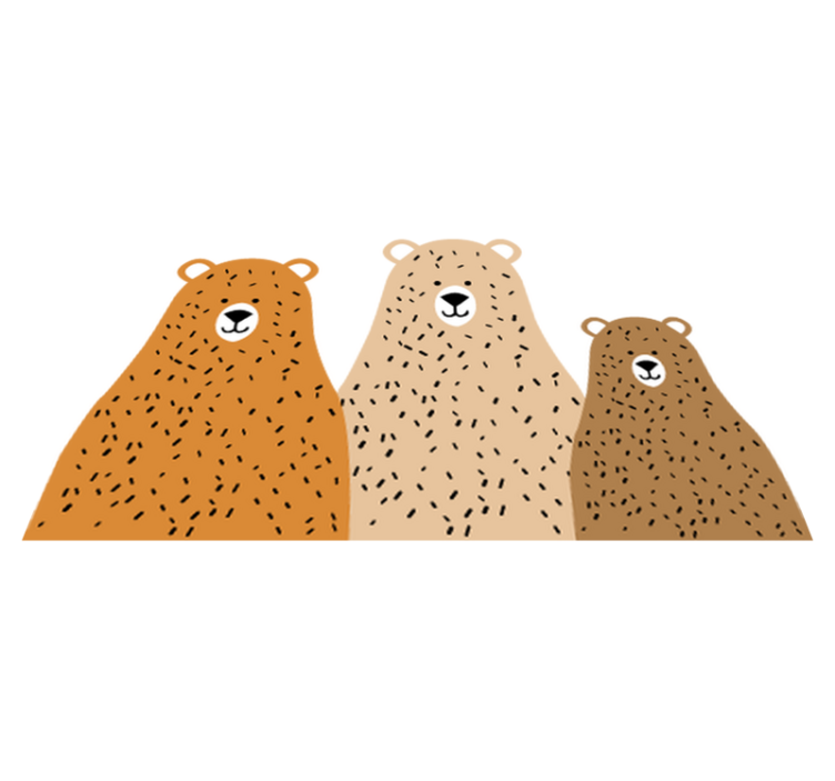 Tre bjørnevenner vinyl teppe spedbarn - Tenstickers