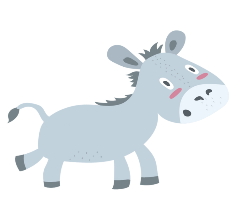 Gråe esel vinyl teppe spedbarn - Tenstickers