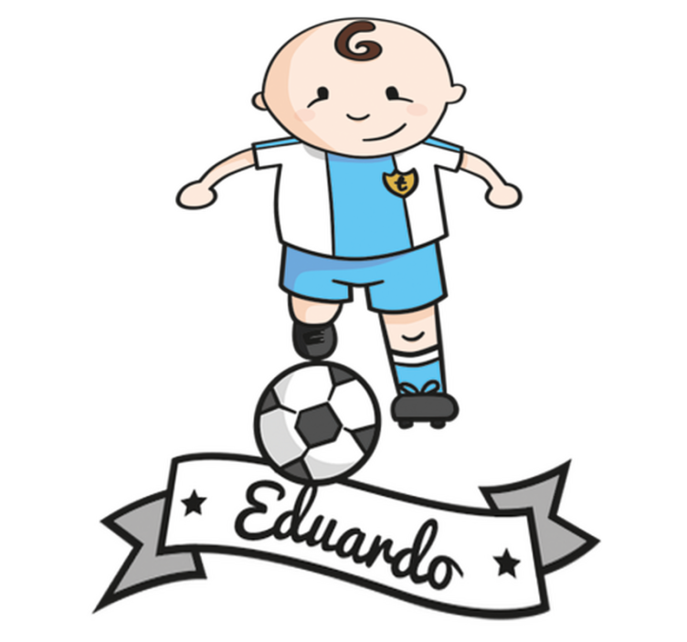 Vinyl teppe spedbarn fotballspiller med navn - Tenstickers