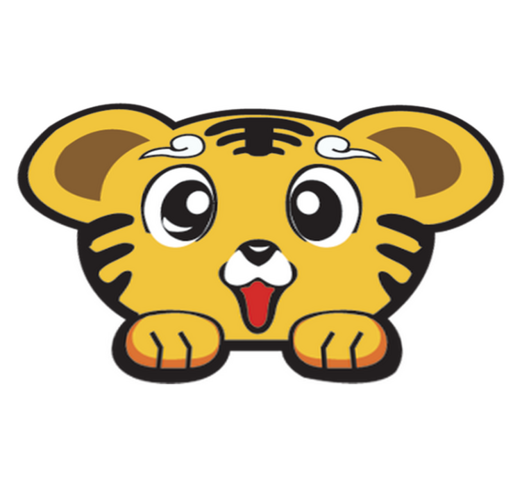 Vinyl teppe spedbarn glad tiger - Tenstickers