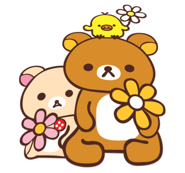 Vinyl teppe spedbarn med babybjørner og fugl - Tenstickers