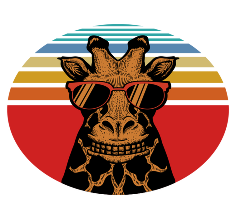 Vinyl teppe soverom hipster giraff - Tenstickers