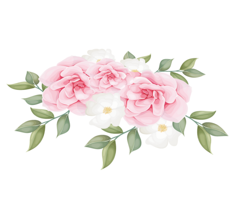 Vinyl teppe soverom elegante blomster i rosa - Tenstickers