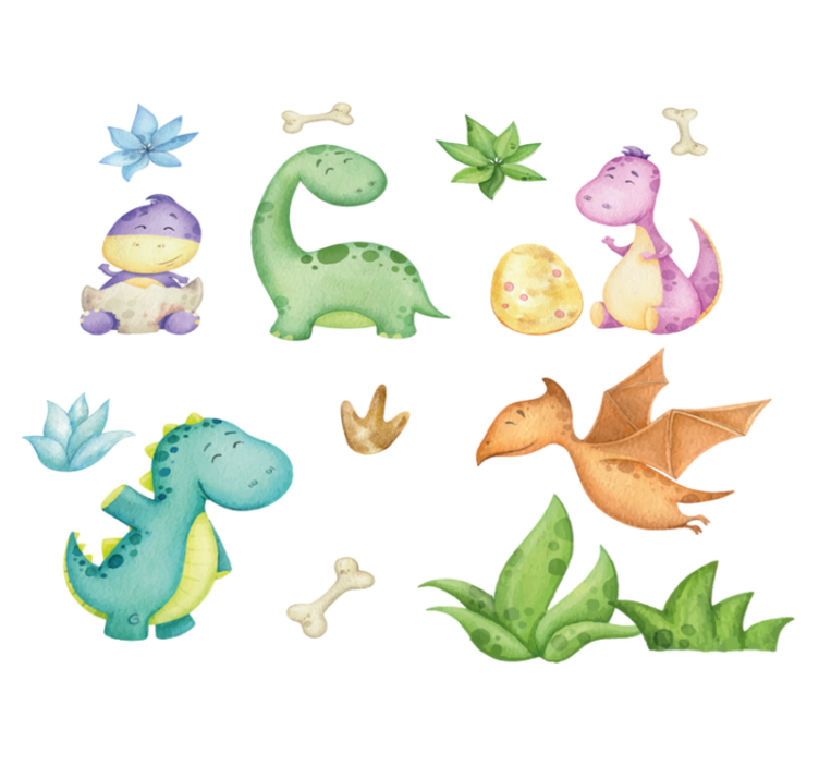 Nordisk dinosaur tegnet vinyl teppe soverom - Tenstickers