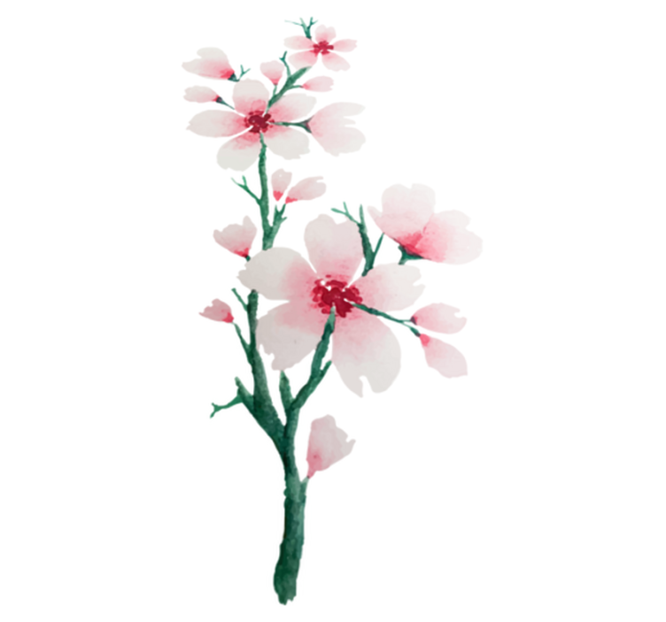 Vinyl teppe soverom søtt hvitt blomsterdesign - Tenstickers