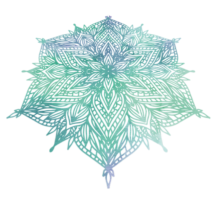 Turkis mandala vinyl teppe soverom - Tenstickers