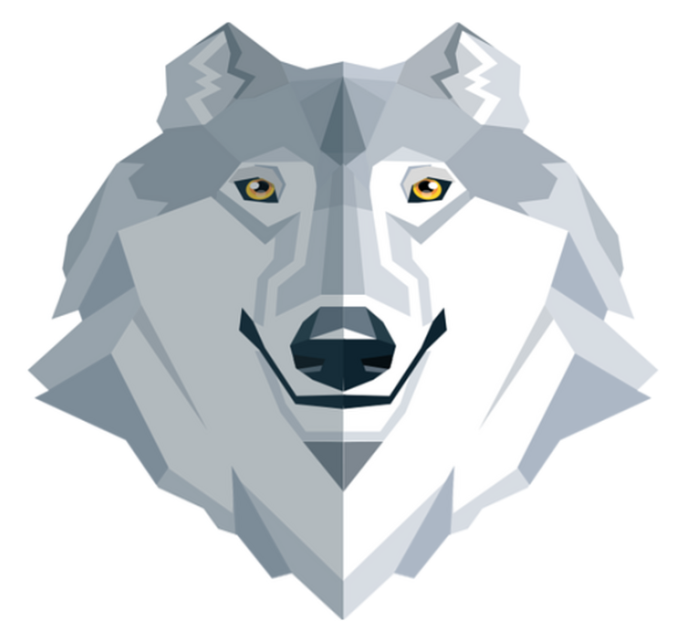 Vinyl teppe soverom med abstrakt ulv design - Tenstickers