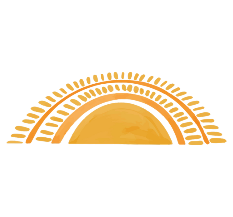 Vinyl teppe soverom håndtegnet gul sol - Tenstickers