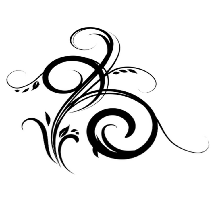 Vinyl teppe soverom dekorativt filigranplante - Tenstickers