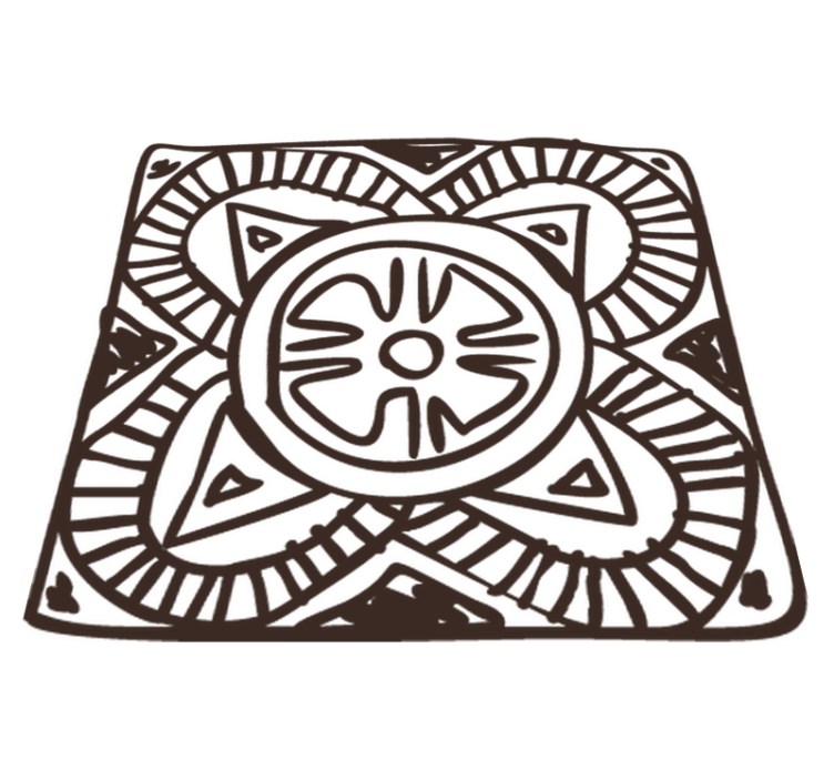 Vinyl teppe soverom etnisk blomsterflis - Tenstickers