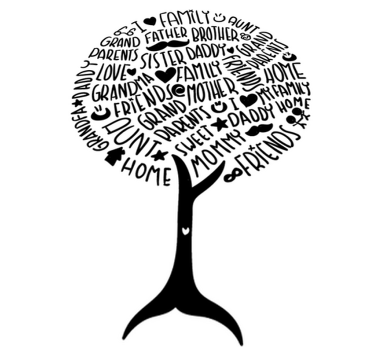 Familieterminologi vinyl teppe soverom - Tenstickers