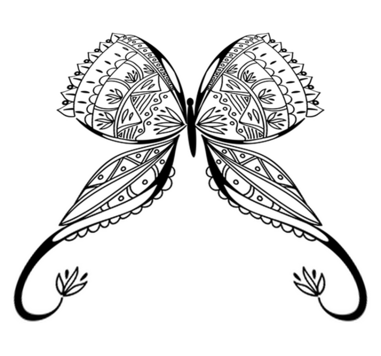 Graceful butterfly vinyl teppe soverom - Tenstickers