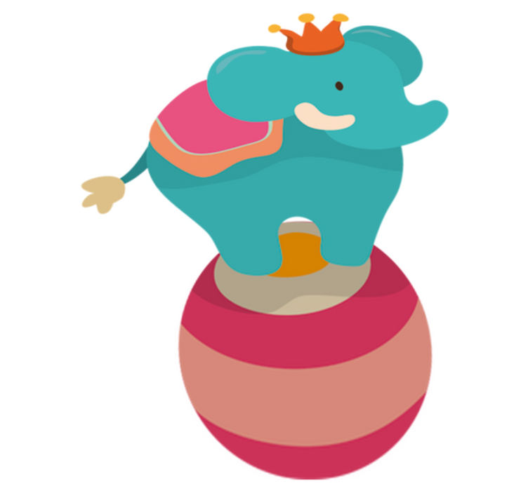 Balanserende elefant vinyl teppe spedbarn - Tenstickers