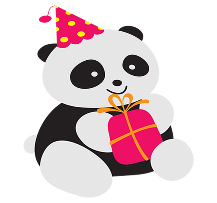 Baby panda med gave vinyl teppe spedbarn - Tenstickers