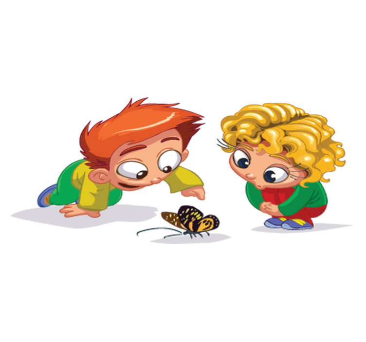 Vinyl teppe spedbarn nysgjerrige barn - Tenstickers