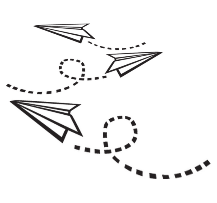 Vinyl teppe spill papirfly dekorasjon - Tenstickers