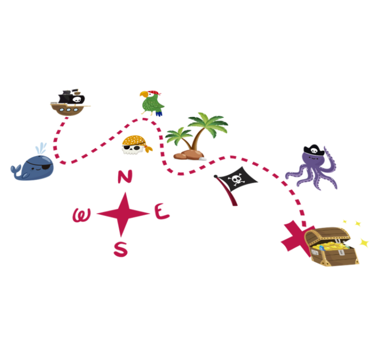 Vinyl teppe spill skattekart - Tenstickers