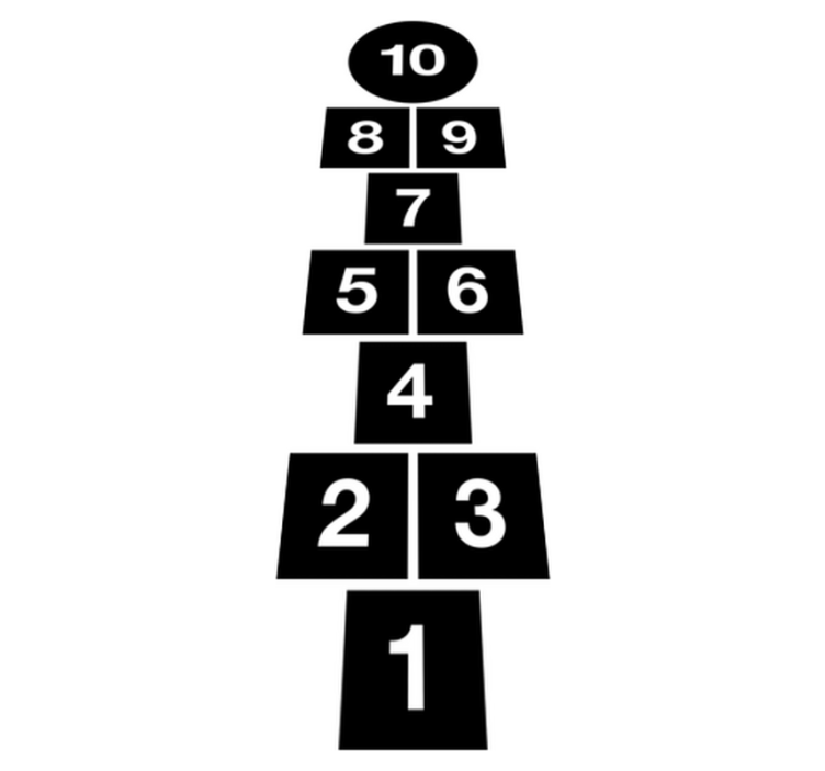 Vinyl teppe spill strekkelek firkanter - Tenstickers