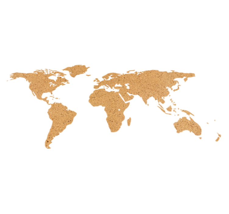 Vinyl teppe verdenskart dekorativ korkkart - Tenstickers