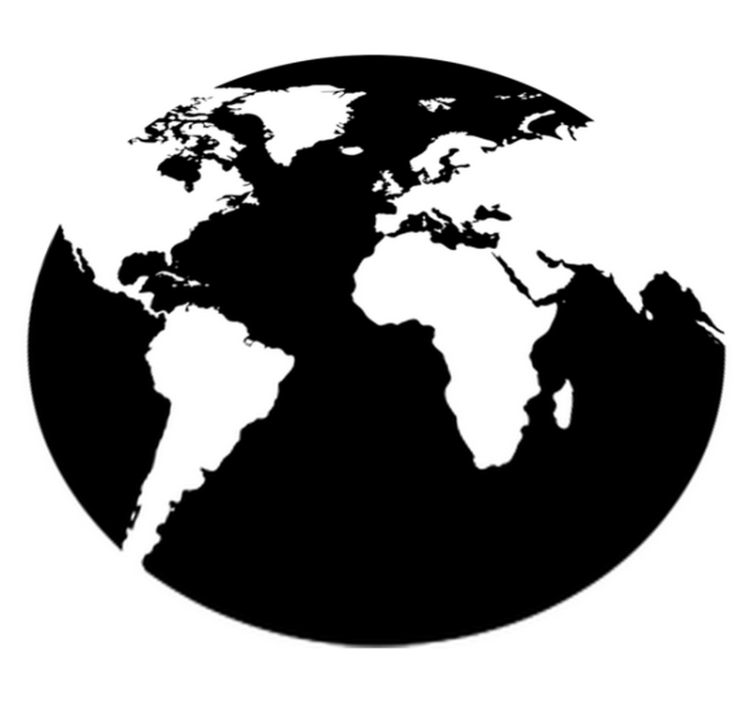 Vinyl teppe verdenskart sirkulær dekorasjon - Tenstickers