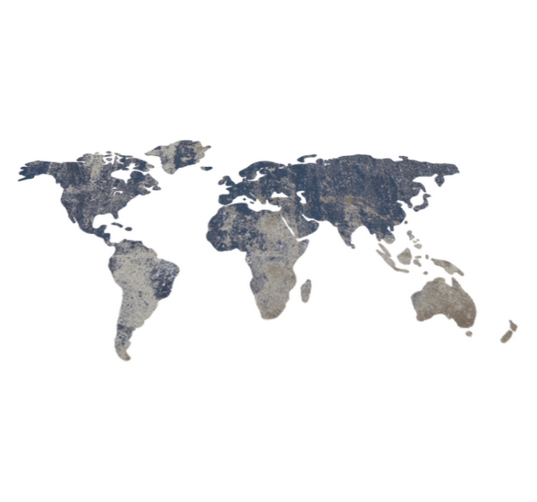 Vinyl teppe verdenskart dekorativt blå tekstur - Tenstickers
