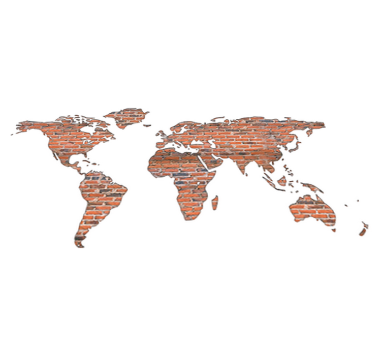 Vinyl teppe verdenskart murstein - Tenstickers