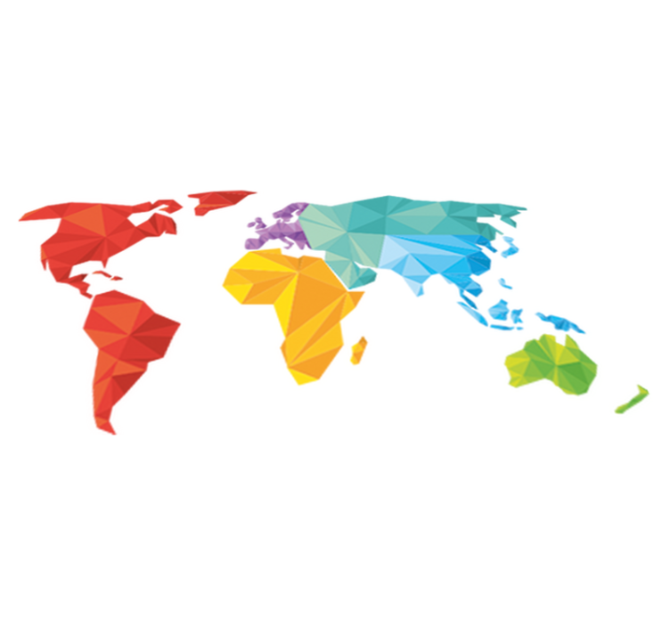 Vinyl teppe verdenskart geometrisk design - Tenstickers