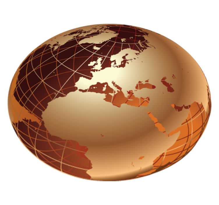 Vinyl teppe verdenskart gullverden europa - Tenstickers