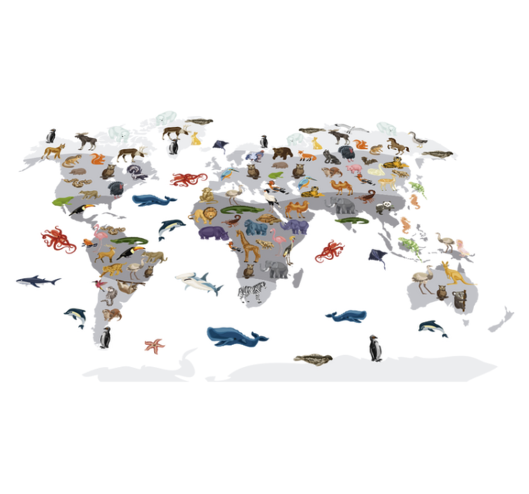 Vinyl teppe verdenskart nordisk stil veggdekor - Tenstickers