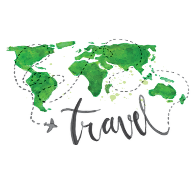 Vinyl teppe verdenskart dekorativt reise - Tenstickers