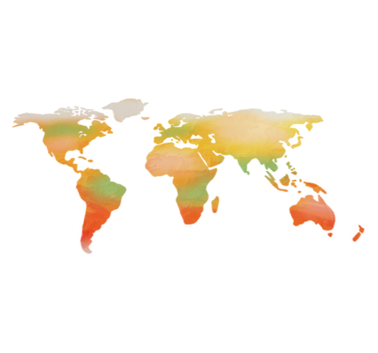 Vinyl teppe verdenskart i fullfarge - Tenstickers