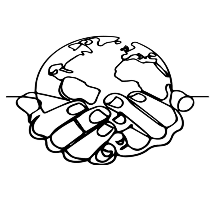 Vinyl teppe verdenskart minimalistisk jord - Tenstickers