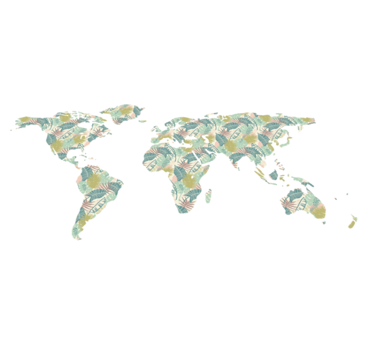 Vinyl teppe verdenskart tropisk kart - Tenstickers
