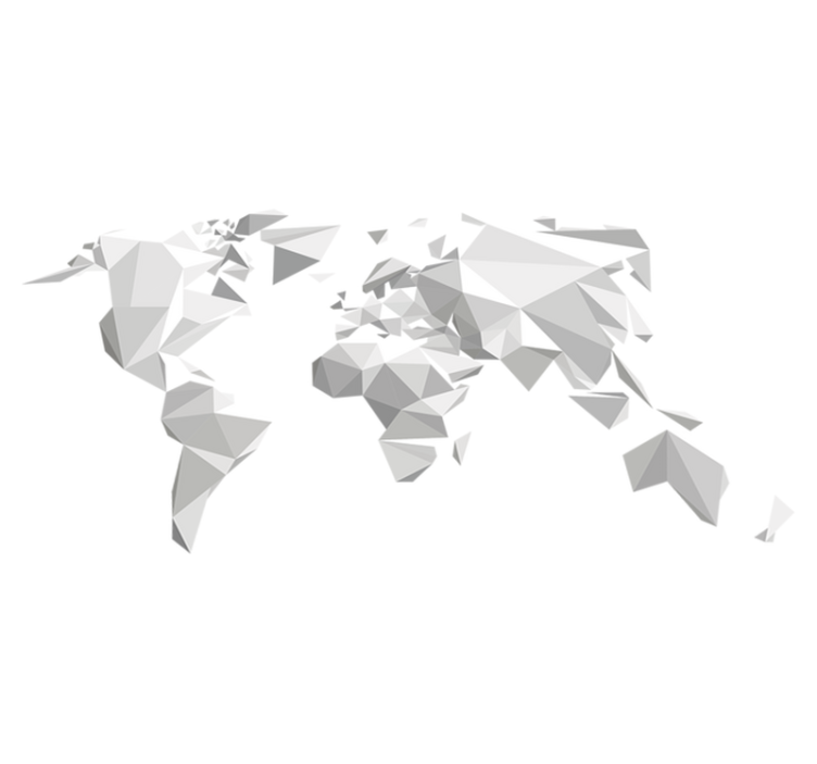 Vinyl teppe verdenskart origami - Tenstickers