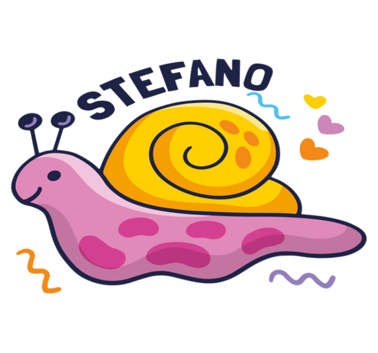 Fargerik snegle med navn vinyl teppe spedbarn - Tenstickers